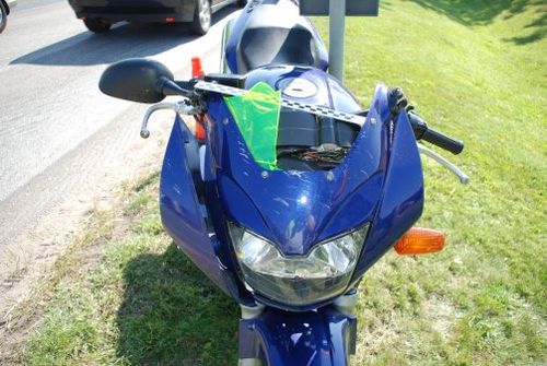Wypadek motocyklisty - zdjęcia