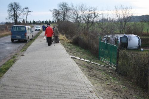 Vectra wjechała w ogródki - zdjęcia