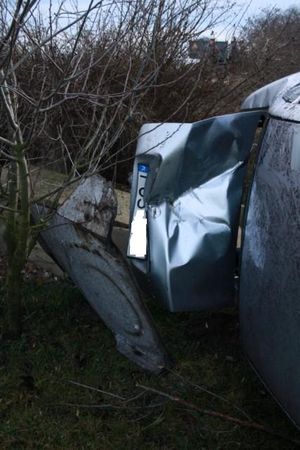 Vectra wjechała w ogródki - zdjęcia