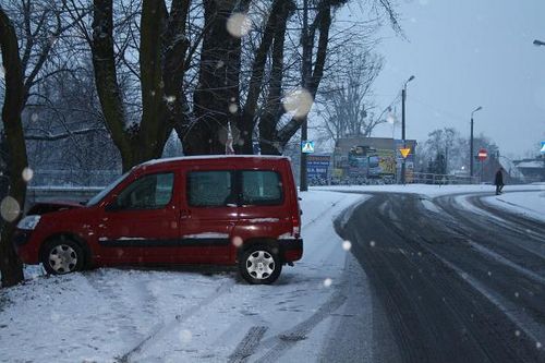 Wjechał prosto w drzewo - zdjęcia