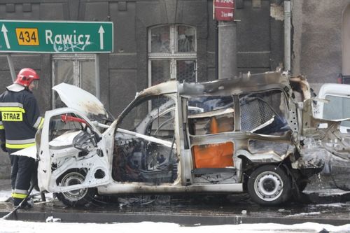Eksplodował samochód - fotorelacja