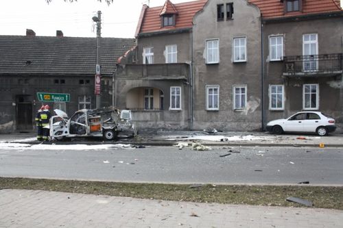Eksplodował samochód - fotorelacja