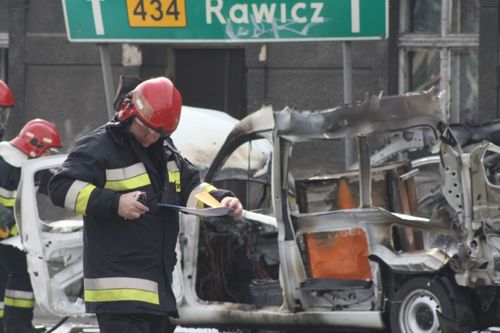 Eksplodował samochód - fotorelacja