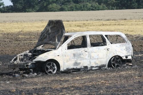 Spłonęło 20ha zboża i samochód - zdjęcia