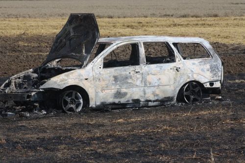 Spłonęło 20ha zboża i samochód - zdjęcia