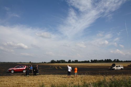 Spłonęło 20ha zboża i samochód - zdjęcia