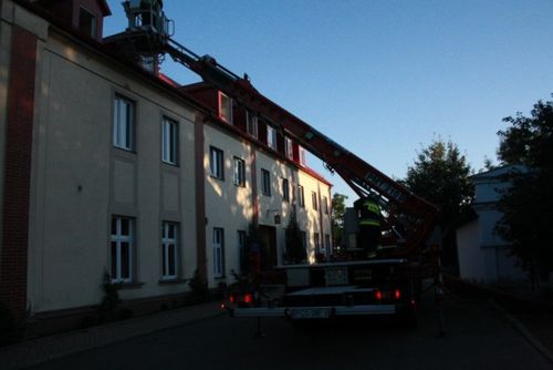 Pożar internatu, są ranni - fotorelacja