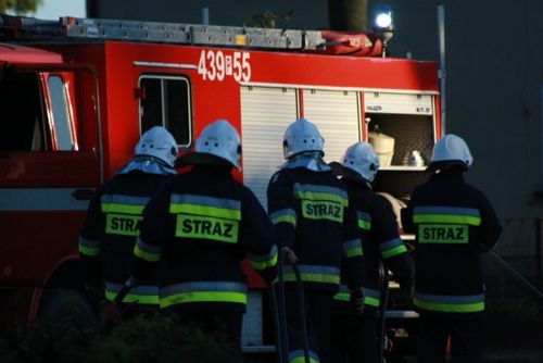 Pożar internatu, są ranni - fotorelacja