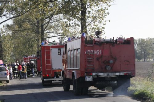 Pożar i wypadek Siedlcu - zdjęcia