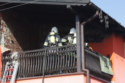 Pożar i wypadek Siedlcu - zdjęcia