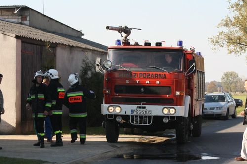 Pożar i wypadek Siedlcu - zdjęcia