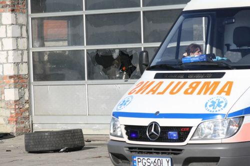 Pożar i wypadek Siedlcu - zdjęcia