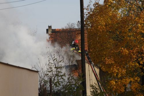 Pożar w centrum miasta - foto