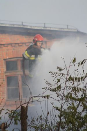 Pożar w centrum miasta - foto