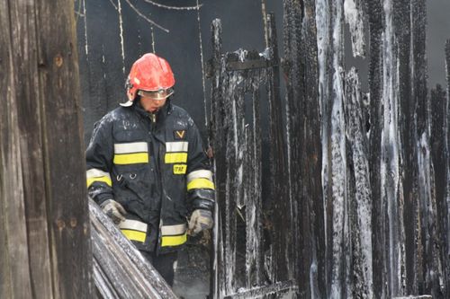 Pożar w centrum miasta - foto