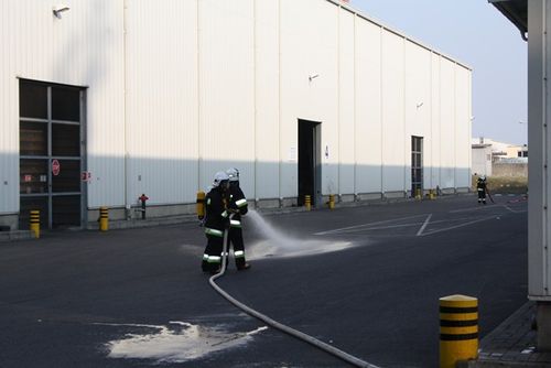 Strażackie ćwiczenia w hucie szkła -  galeria