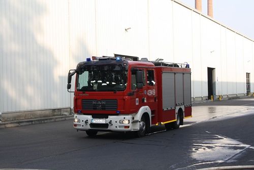 Strażackie ćwiczenia w hucie szkła -  galeria