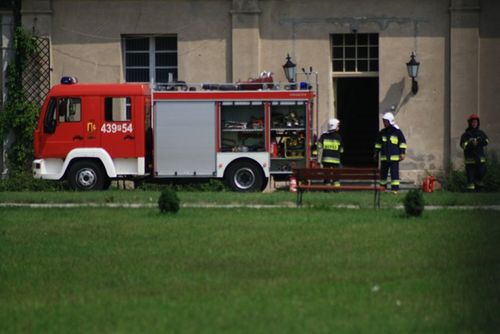 Pożar pałacu w Pępowie - zdjęcia