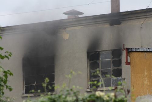 Pożar w środku miasta - zdjęcia