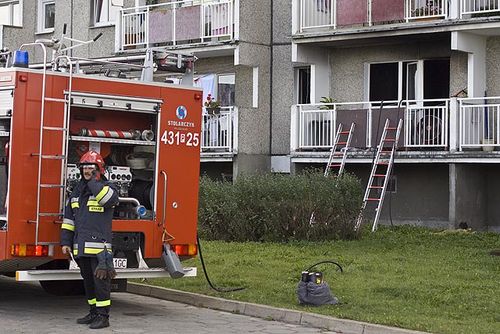 Pożar strawił mieszkanie na Górnej - zdjęcia