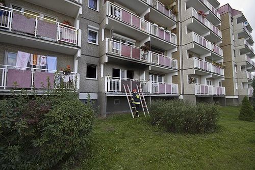 Pożar strawił mieszkanie na Górnej - zdjęcia