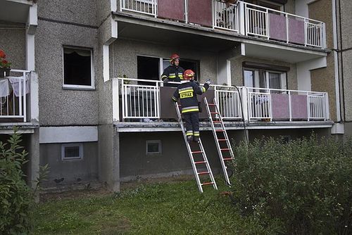 Pożar strawił mieszkanie na Górnej - zdjęcia