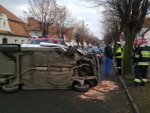 Uderzyła w drzewo (zdjęcia)