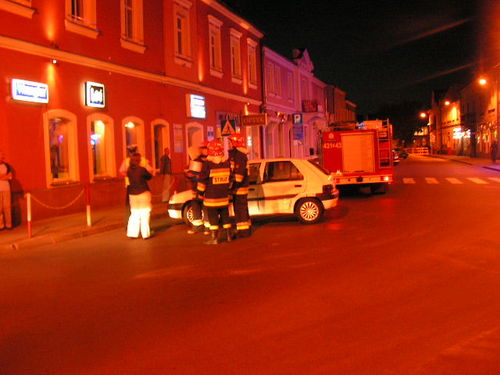 Wypadek w centrum Gostynia - fotorelacja