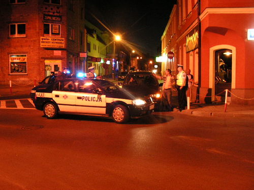Wypadek w centrum Gostynia - fotorelacja