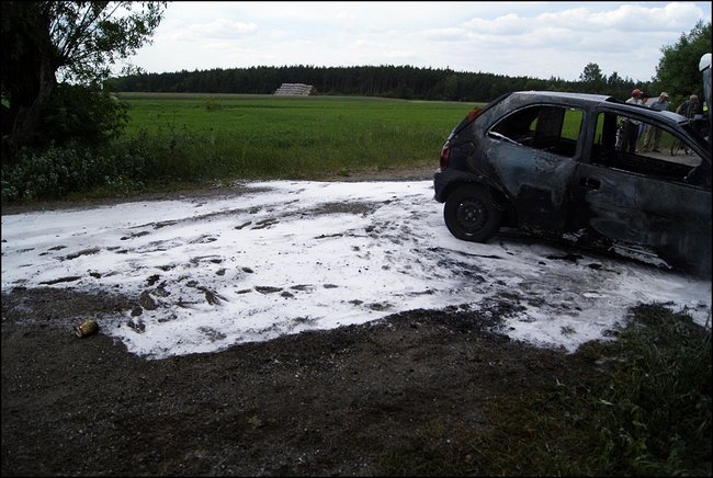 Auto nagle stanęło w płomieniach - zdjęcia