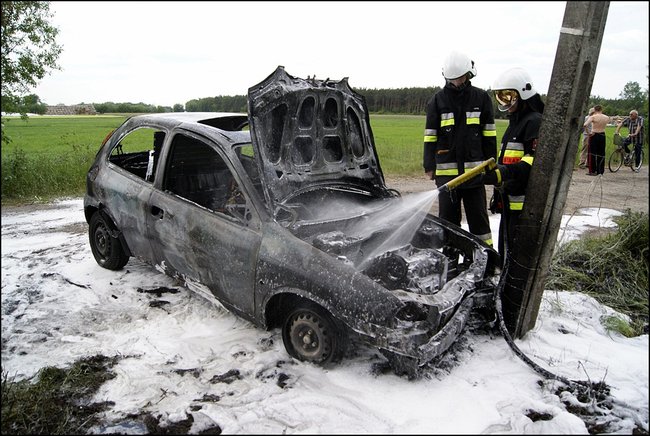 Auto nagle stanęło w płomieniach - zdjęcia