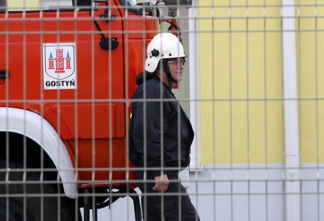 Symulowany pożar w fabryce styropianu - zdjęcia+film