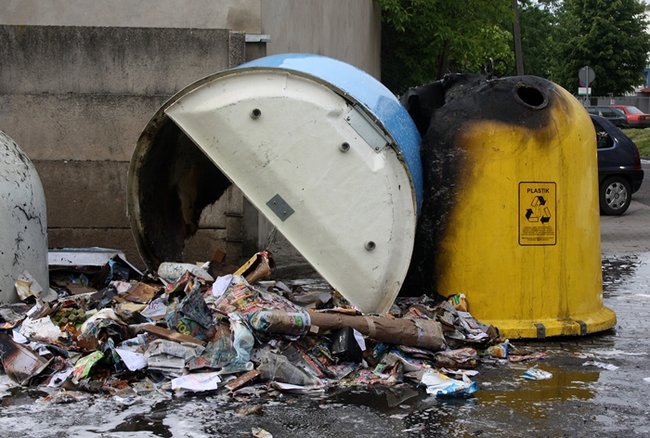 Pożar na osiedlu - zdjęcia