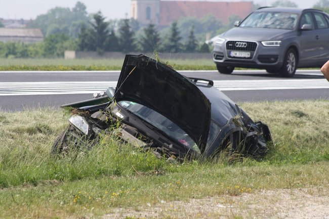 Najechała na kosiarkę - zdjęcia