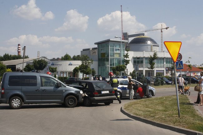 Kolizja w centrum Gostynia - zdjęcia