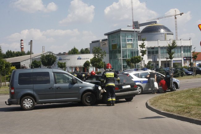 Kolizja w centrum Gostynia - zdjęcia