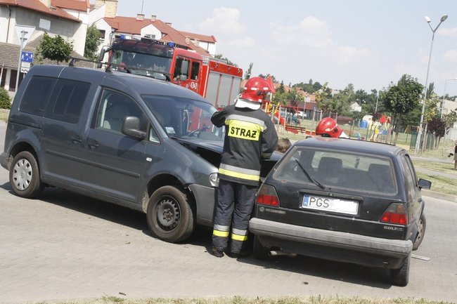 Kolizja w centrum Gostynia - zdjęcia