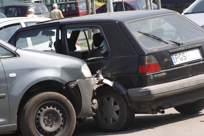 Kolizja w centrum Gostynia - zdjęcia