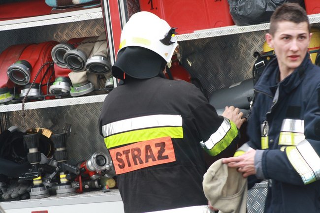 Pożar na piętrze ratusza - zdjęcia