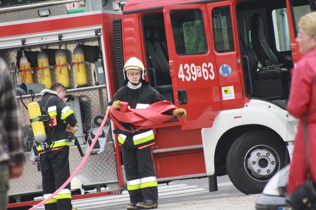 Pożar na piętrze ratusza - zdjęcia