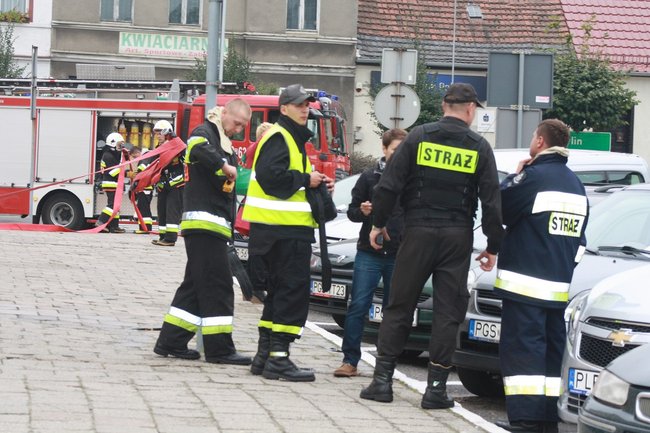 Pożar na piętrze ratusza - zdjęcia