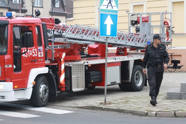 Pożar na piętrze ratusza - zdjęcia
