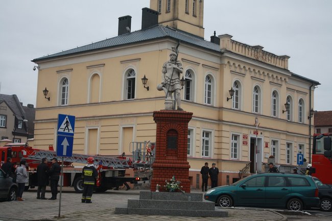 Pożar na piętrze ratusza - zdjęcia