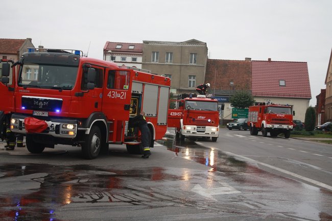 Pożar na piętrze ratusza - zdjęcia