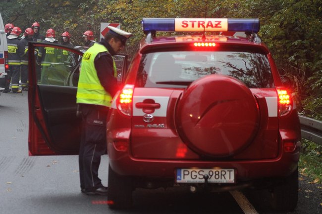 Samochód wbił się w barierki - zdjęcia