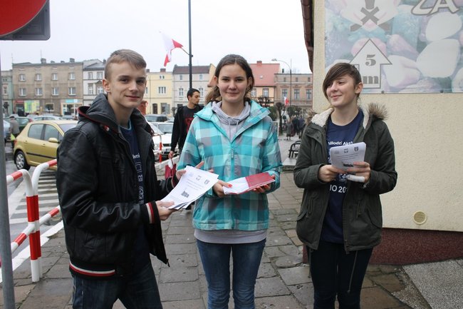 Rozdawali biało-czerwone flagi - zdjęcia