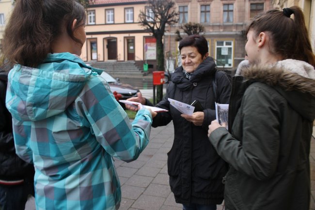 Rozdawali biało-czerwone flagi - zdjęcia