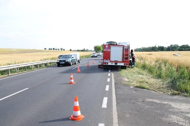 Kolejne dachowanie w polu - zdjęcia
