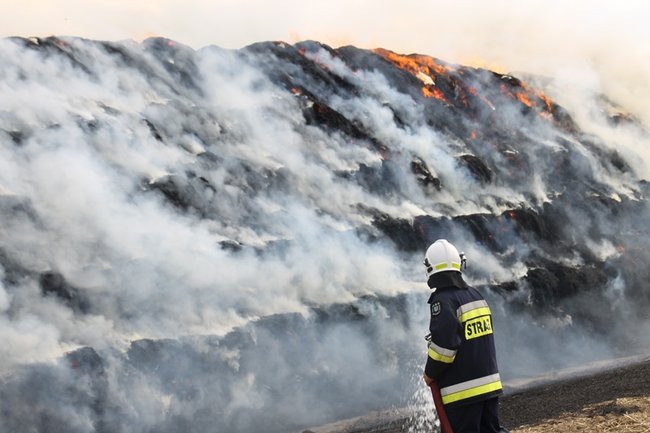 Płonie słomiana piramida  -  zdjęcia