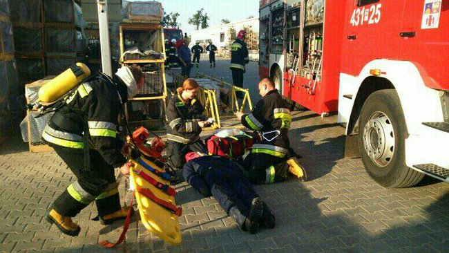 Symulowany pożar w Debonie - zdjęcia